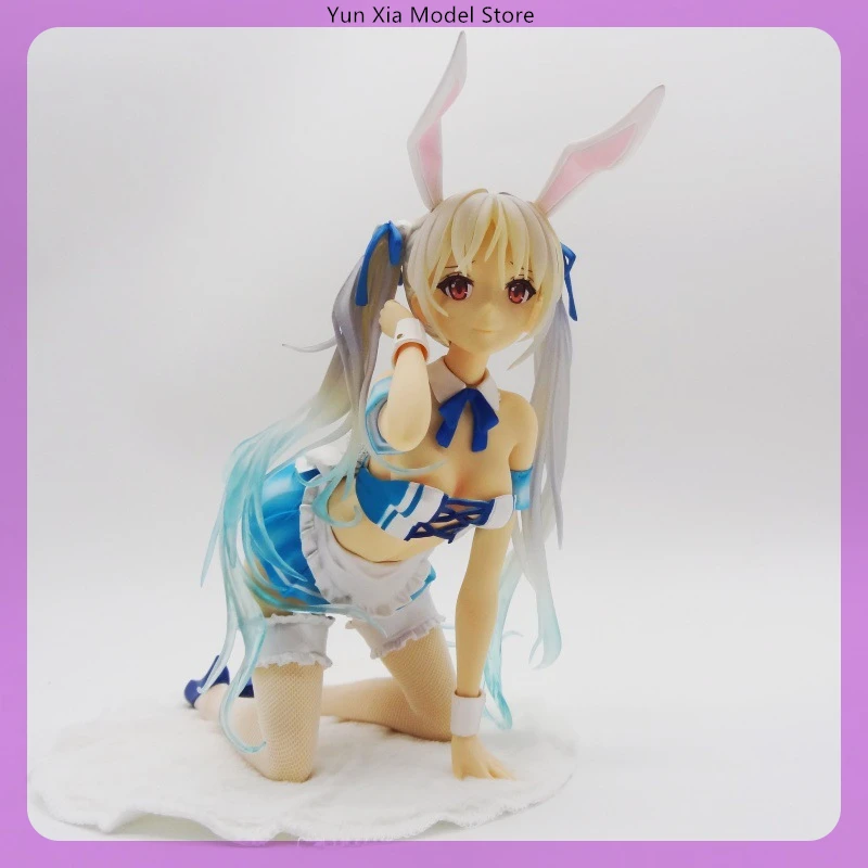 24cm Chris Aqua Blue Bunny Girl Kneeling Position Cartoon Girl Figure Model Statue Collection Desktop Decoration Ornament Toys