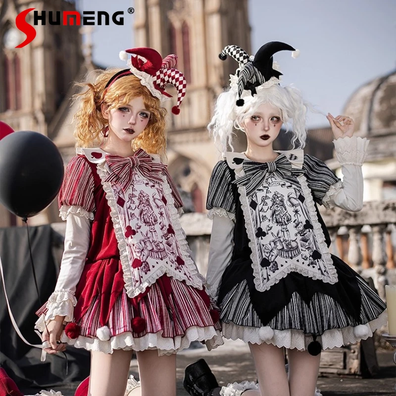 

Original Lolita Cosplay Long Sleeve Dresses Set OP Spring and Autumn Cute Girl's Loose Slimming Party Short Dress Vestidos 2025