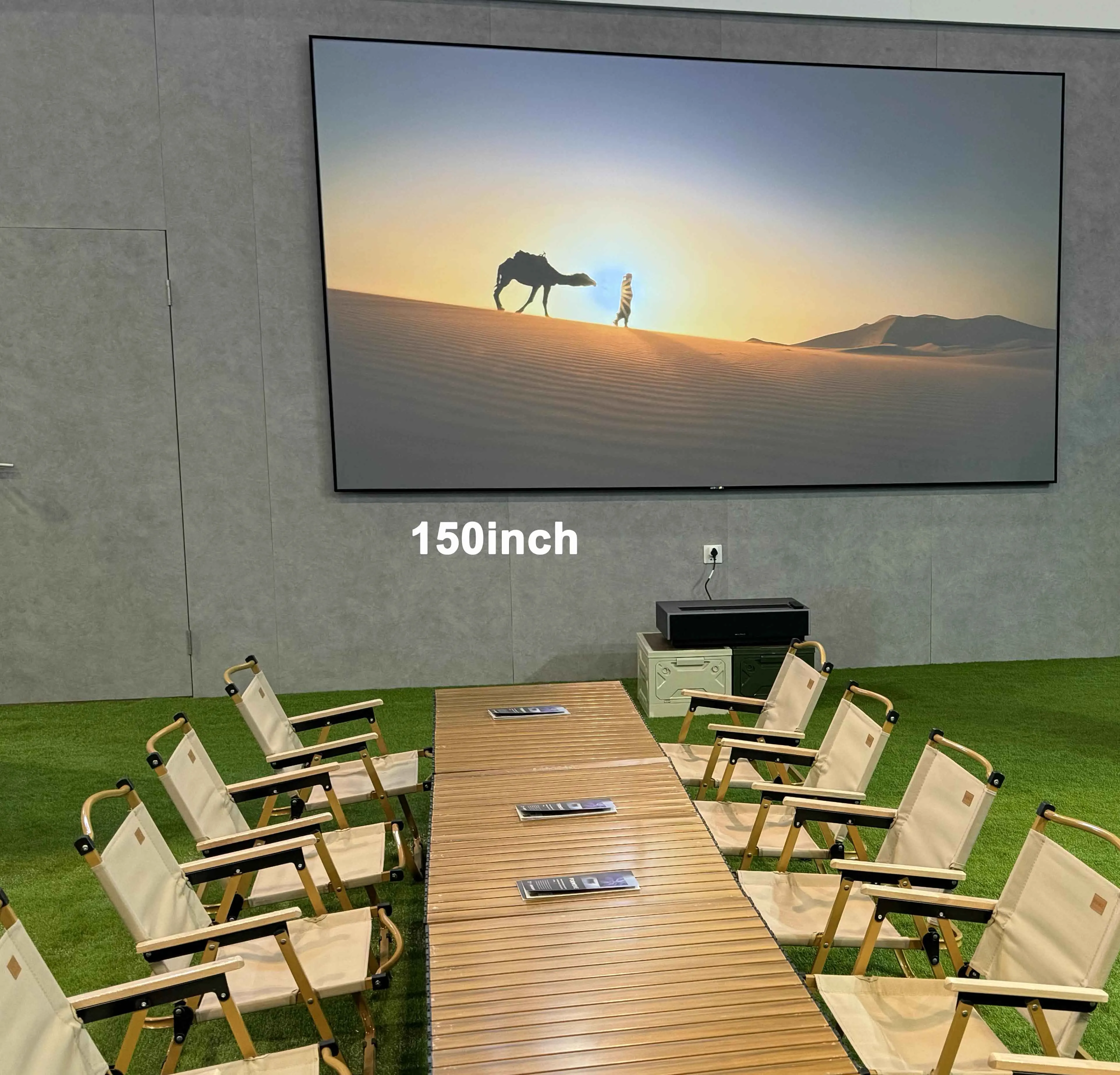 in Stock  Wupro CBSP Wall Mounted Projector Screen 16:9 4K HDR Lenticular PET Fixed Frame Projection Screens