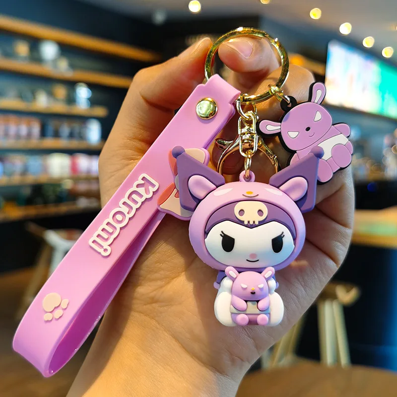 Sanrio Toys Kuromi Keychain Cinnamorol Little Twin Stars Melody Keyring Kawaii Fashion Girl Bag Pendant for Children Couple Gift