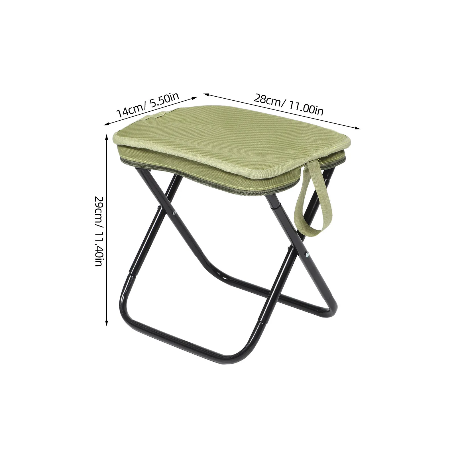Składany stołek przenośny, lekki, z wbudowanym uchwytem na długopis, wielofunkcyjne krzesło na przygody na świeżym powietrzu, kompaktowe.