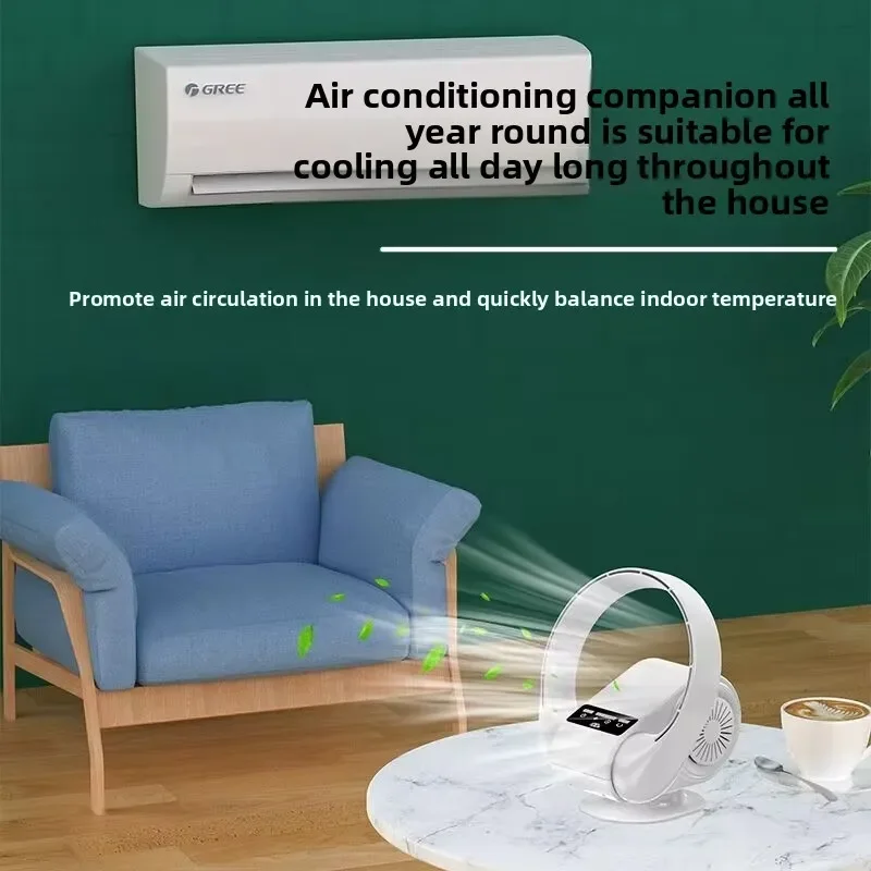 2026 New Wall Mount USB Fan, Cordless Rechargeable Battery Operated, 5 Speeds Quiet Desk Fan for Office/Bedroom, Remote Control