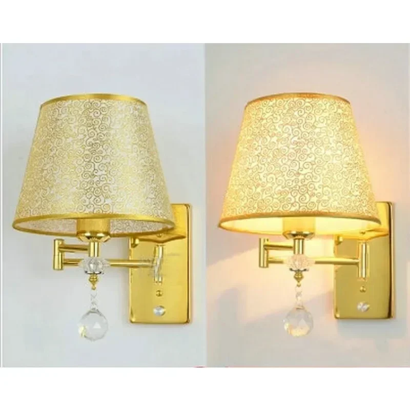 Modern Minimalist Dimmable Rocker Gold Bedside E27 Bedroom of Style Living Room Wall Lamp
