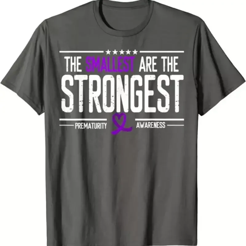 Prematurity Awareness Smallest Are Strongest Purple T Shirt
