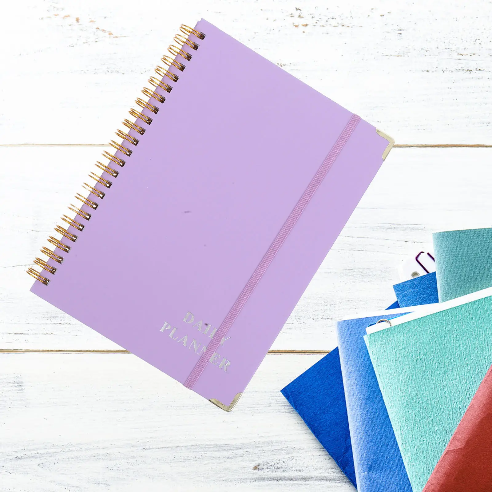 A5 Undated Daily Planner Notebook Minimalist Spiral Journal Portable Lined Writing Notebook for Work School Home Men Women