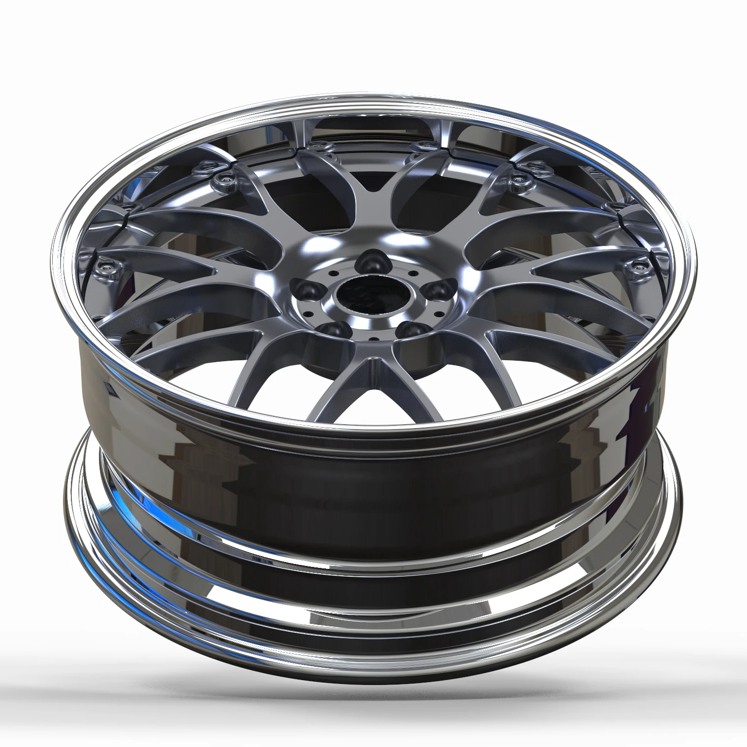 for Custom BBS rs gt replica 2 piece passenger car forged wheels chrome concave wheels for Porsche and BMW