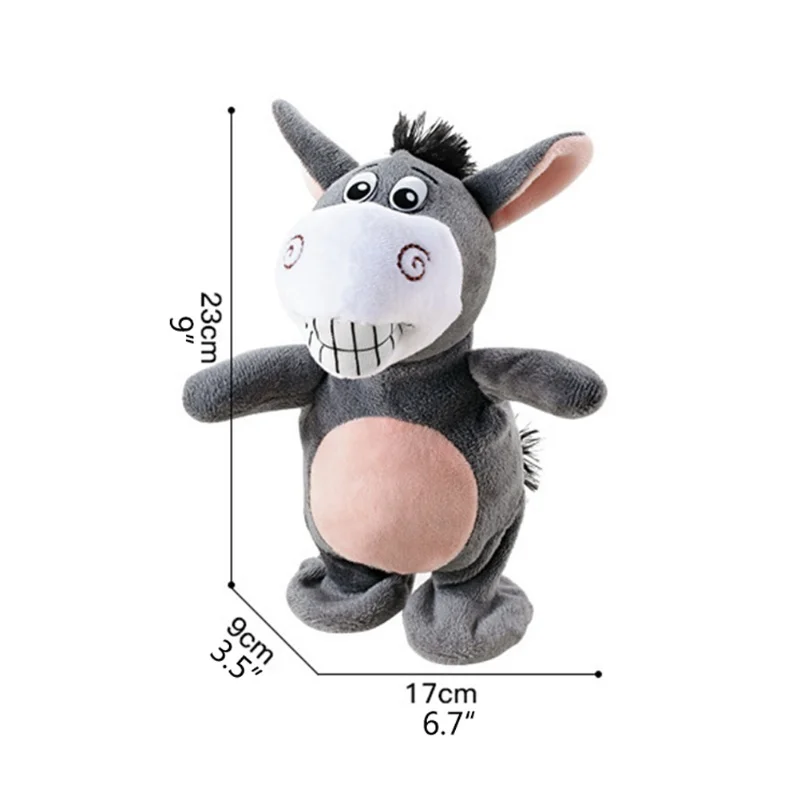 محشوة ألعاب حيوانات الكهربائية مضحك حمار دمية للطفل 72 أغاني الأطفال ألعاب من القطيفة المشي والتحدث ألعاب من القطيفة