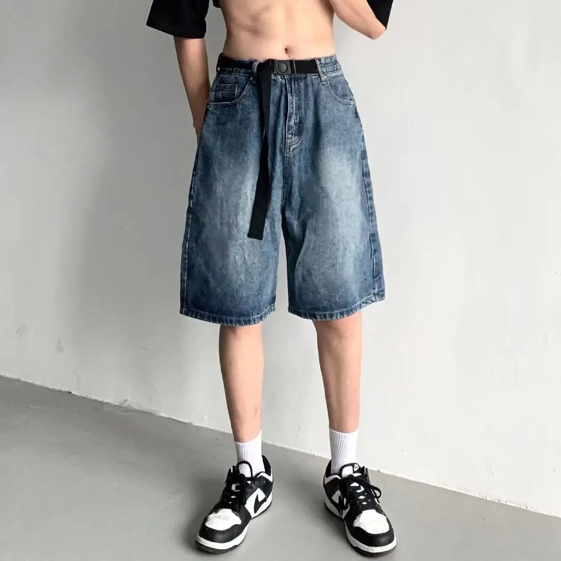 

Denim Shorts Summer Women Y2K Baggy Jorts Vintage Wide Leg Knee Length Jeans American Streetwear Casual Washed Oversize Summer