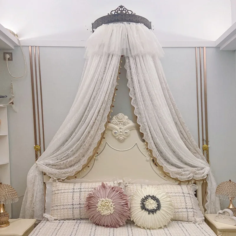 French bed curtains, classical and elegant decorations, bedside gauze  palace extensions, light luxury bed curtains, - view 4