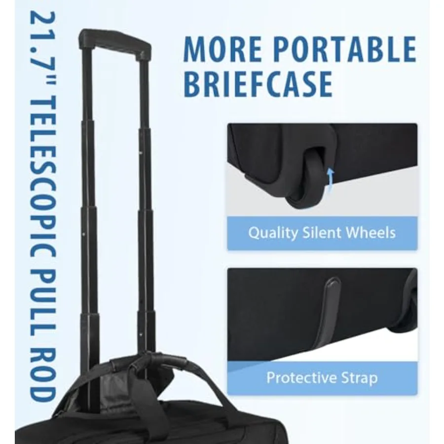 EMPSIGN المتداول حقيبة كمبيوتر محمول Bag17.3 "حقيبة كمبيوتر مع عجلات طارد المياه السفر الأسطوانة حقيبة تحت المقعد مع RFID Blocki