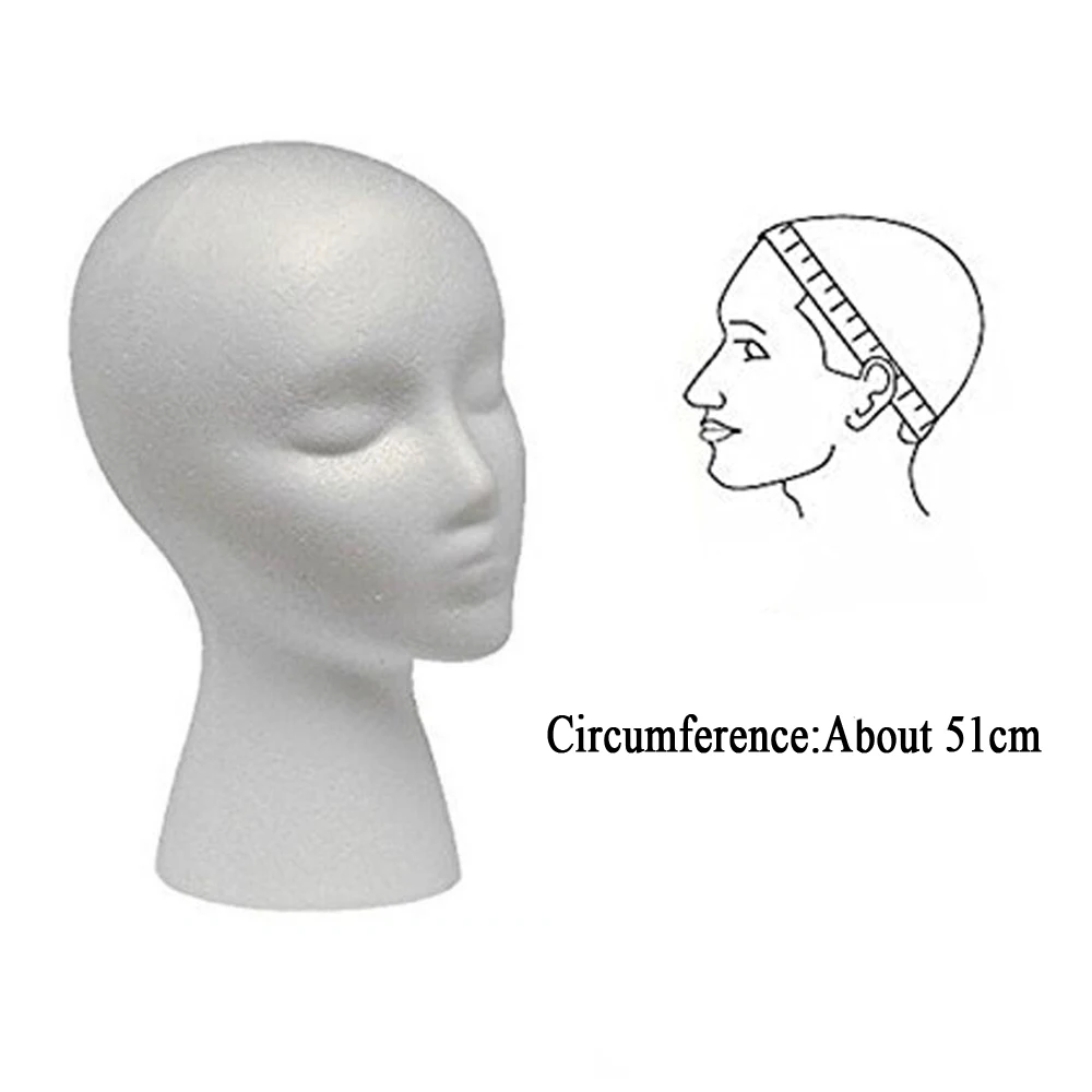 Women Foam Head Practical Styrofoam Head Model Polystyrene Durable Portable Mannequin Head For Wig Stand Glasses Hat Display