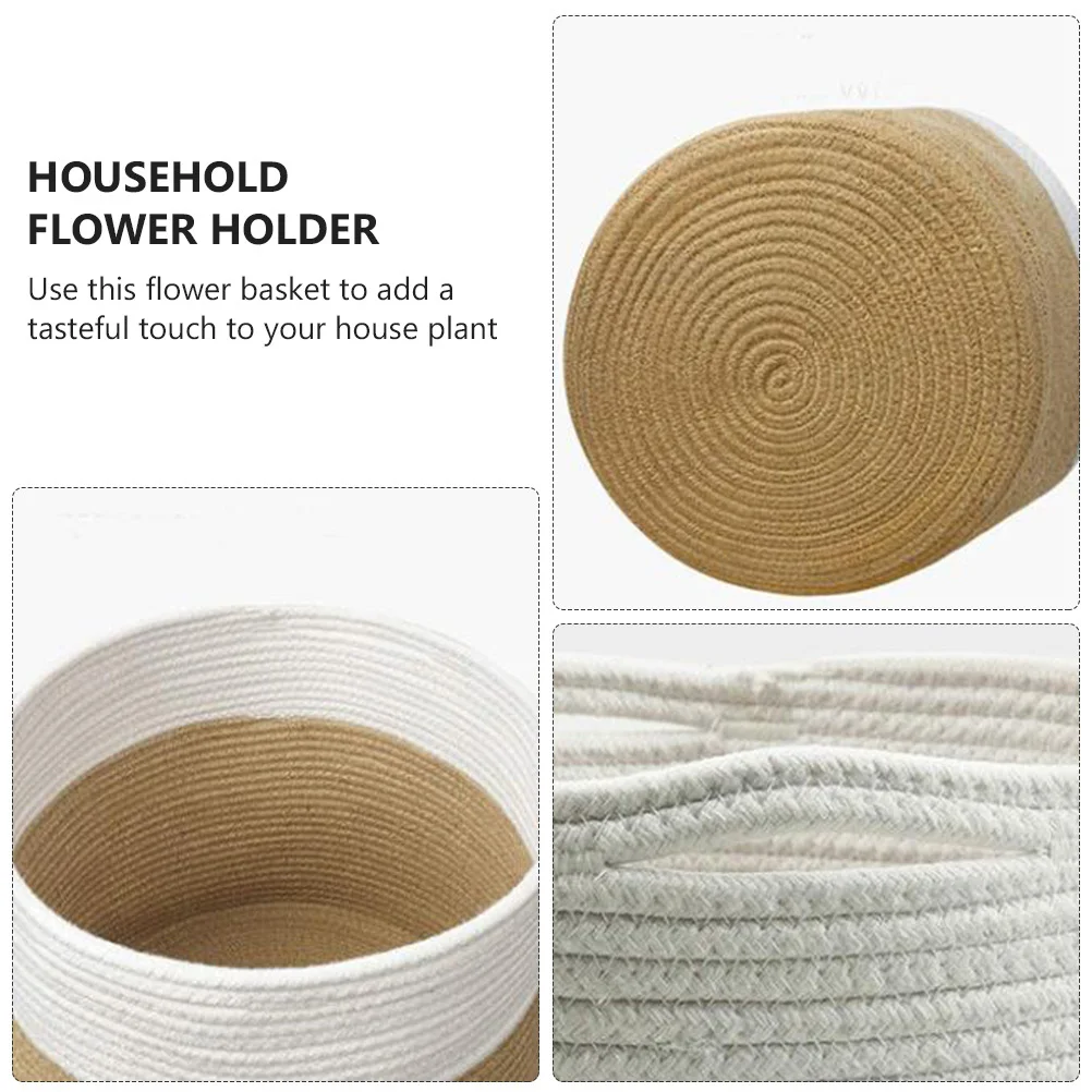 

1Pcs Woven Flower Basket Handcrafted Decorative Storage for Wedding Home Holiday Use Portable Foldable Household Organizer