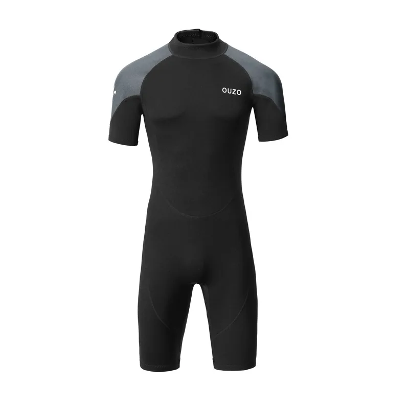 New 1.5mm Neoprene Wetsuit Men Short Sleeve Shorts One Piece Diving Suit Surfing Sun Protection