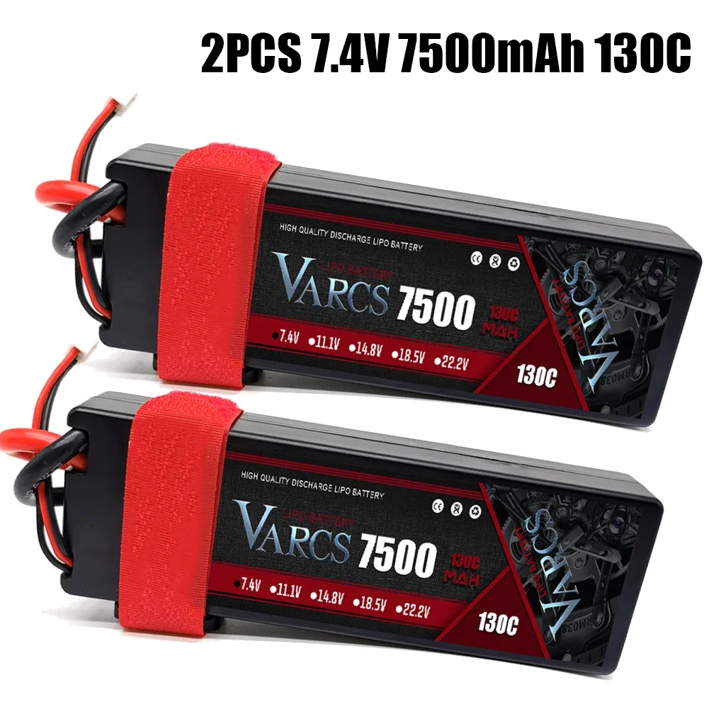 VARCS-Batterie Lipo 2S 3S 4S, 7500mAh 130C, avec compte 60 EC5 TRX T/DEANS, compte 90, compte 150, étui rigide pour Bumosquito RC, voiture, bateau, avion, 1/8