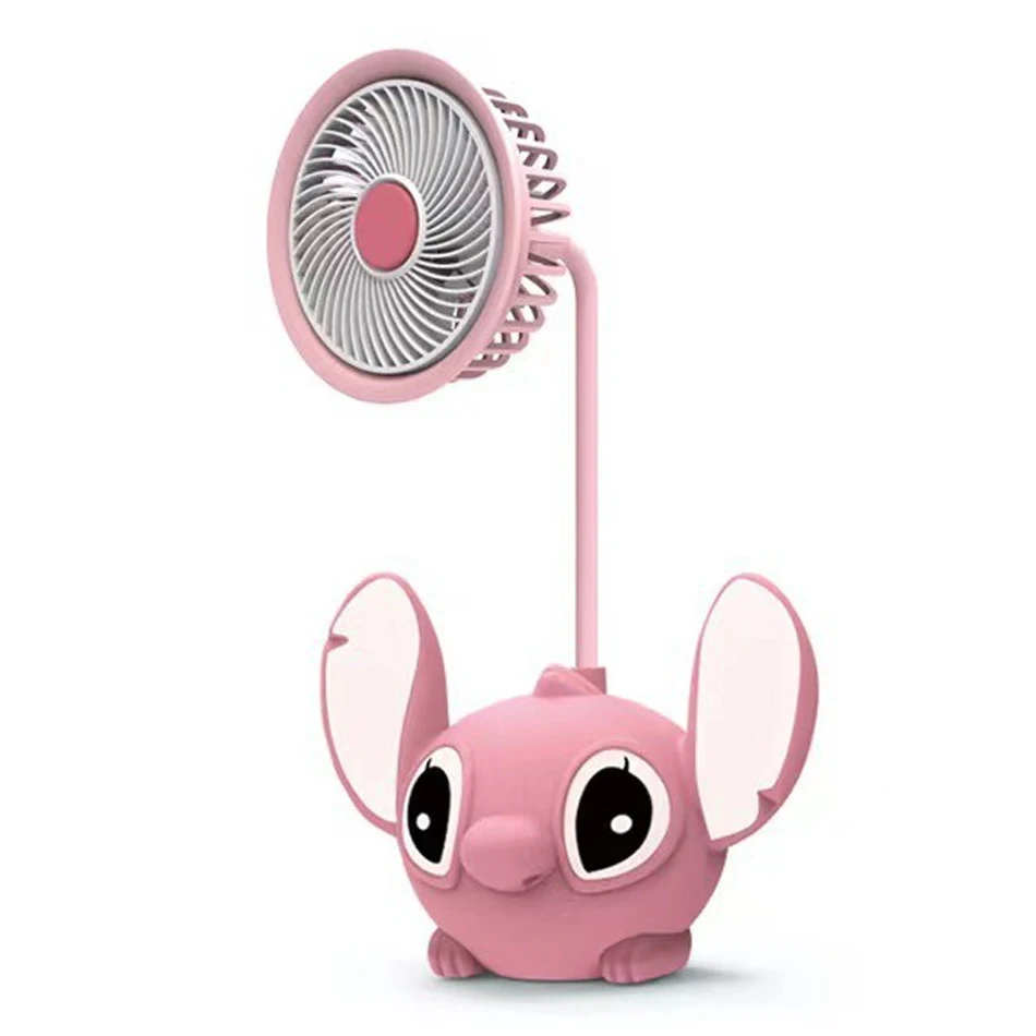 Disney Stitch Desktop Fan Cartoon Mini Small Fan Usb Charging Student Dormitory Office 360° Adjustable Cooling Ventilador Fans