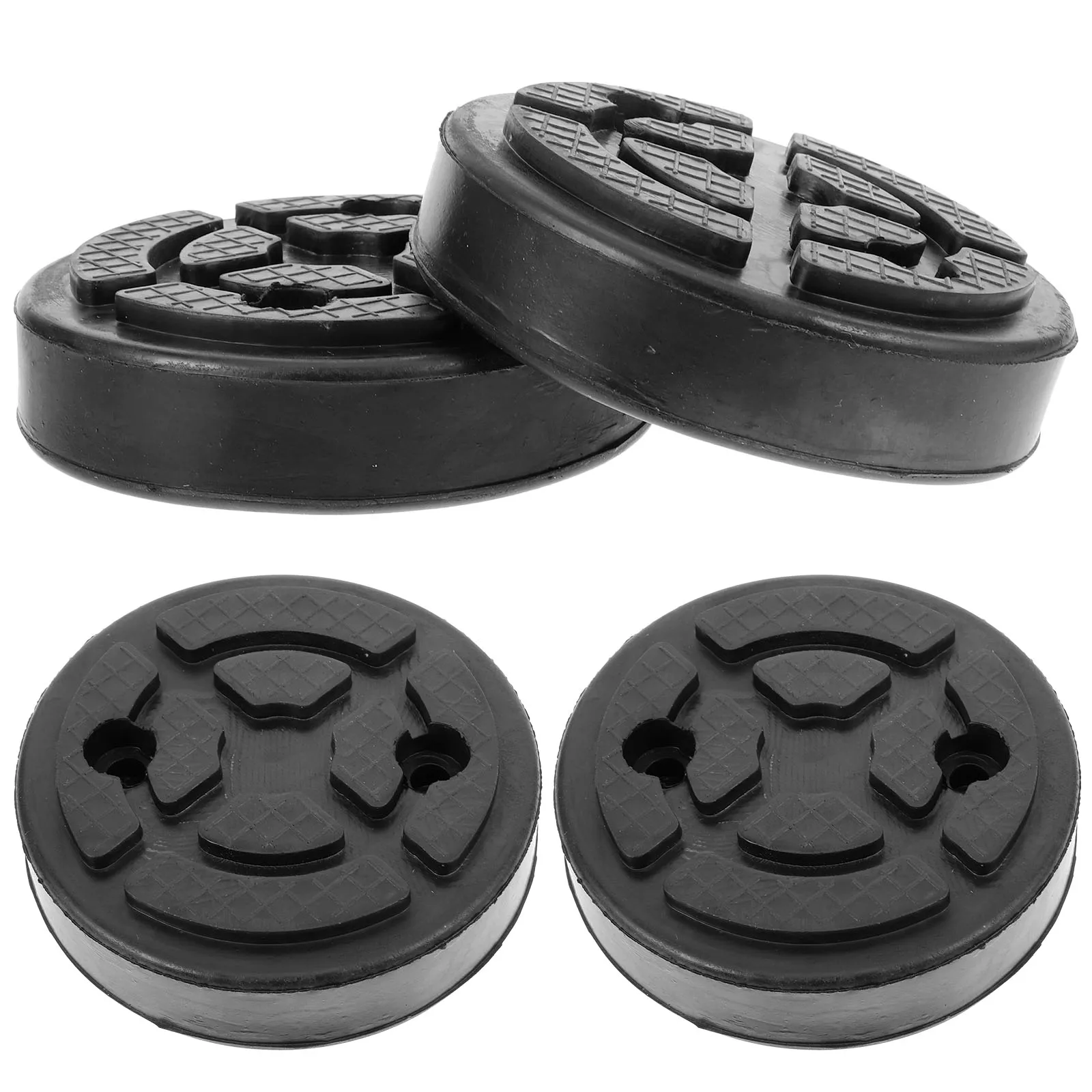 

4pcs Round Rubber Jack Pads Floor Jack Stand Pad Heavy Duty Car Lift Protection Durable Load Bearing Automotive Rubber Pads