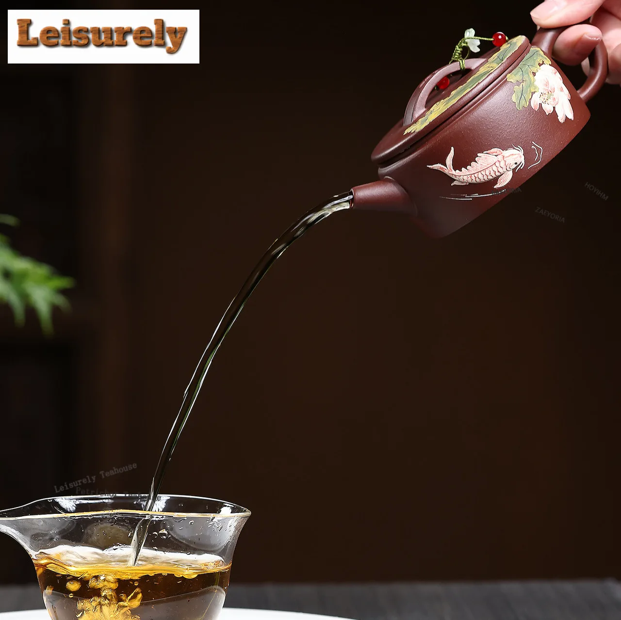 170ml Boutique Yixing Purple Clay Teapots Handmade Fish Fun Large Caliber Pot Raw Ore Mud Kettle Chinese Zisha Tea Set Ornaments