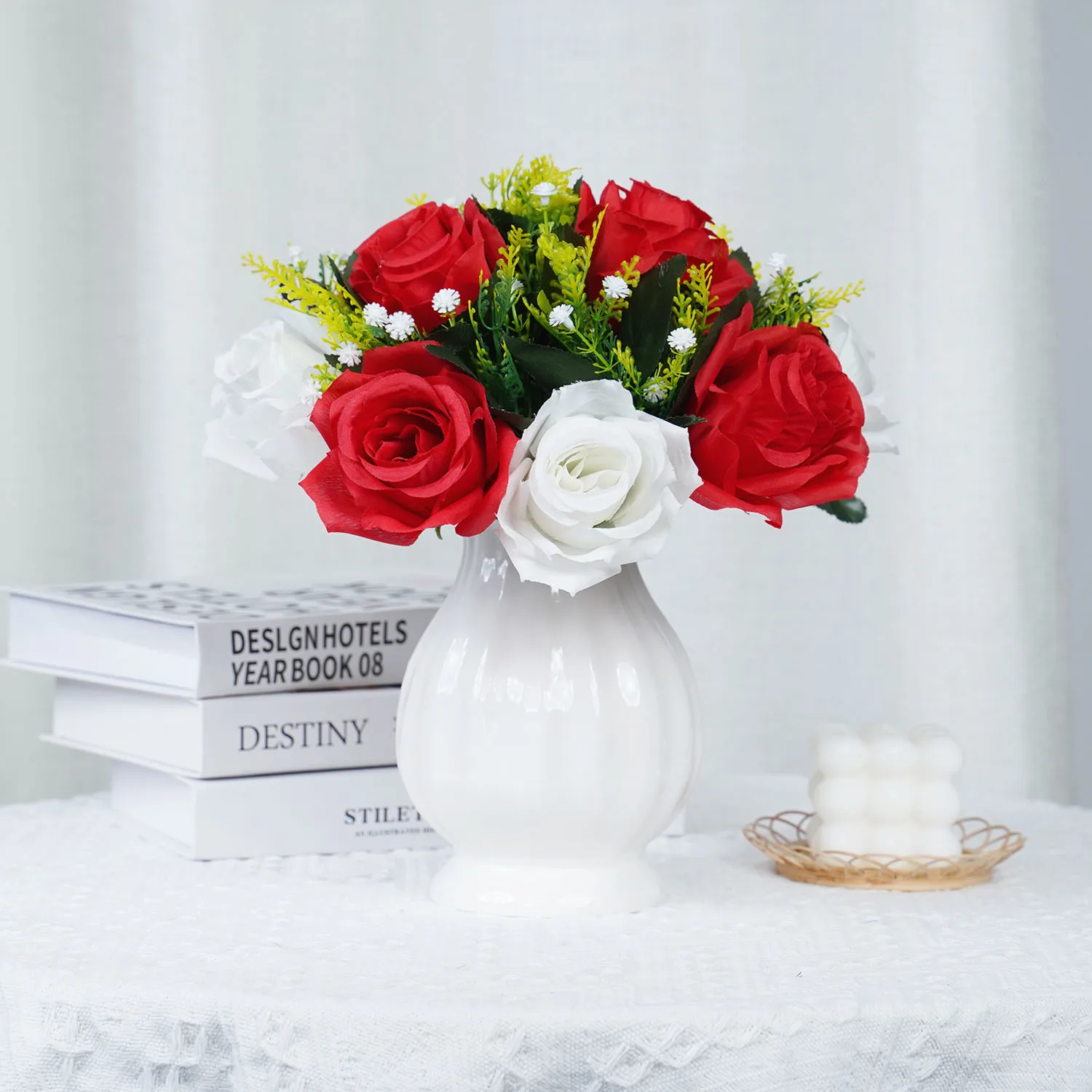 

Centerpiece Table Artificial Flowers Ball Decorations Fake Rose Ball Weddding Floral Arrangements Bouquet Party Home Decor