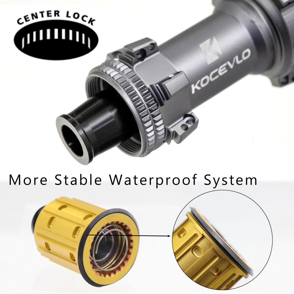 KOCEVLO Road Disc hub 36T Star Ratchet 24 Hole Straight pull Center Lock Disc Road Bike Hub for Shimano/Sram XDR 12 Speed