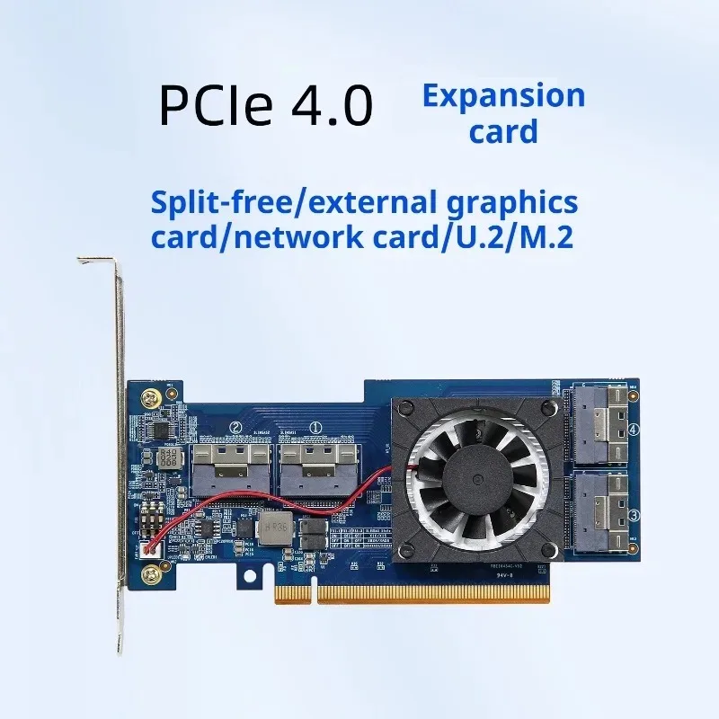 

Плата расширения видеокарты с жестким диском PCIe4.0x16 на NVMe SSD, бесплатная разделение PEX88048