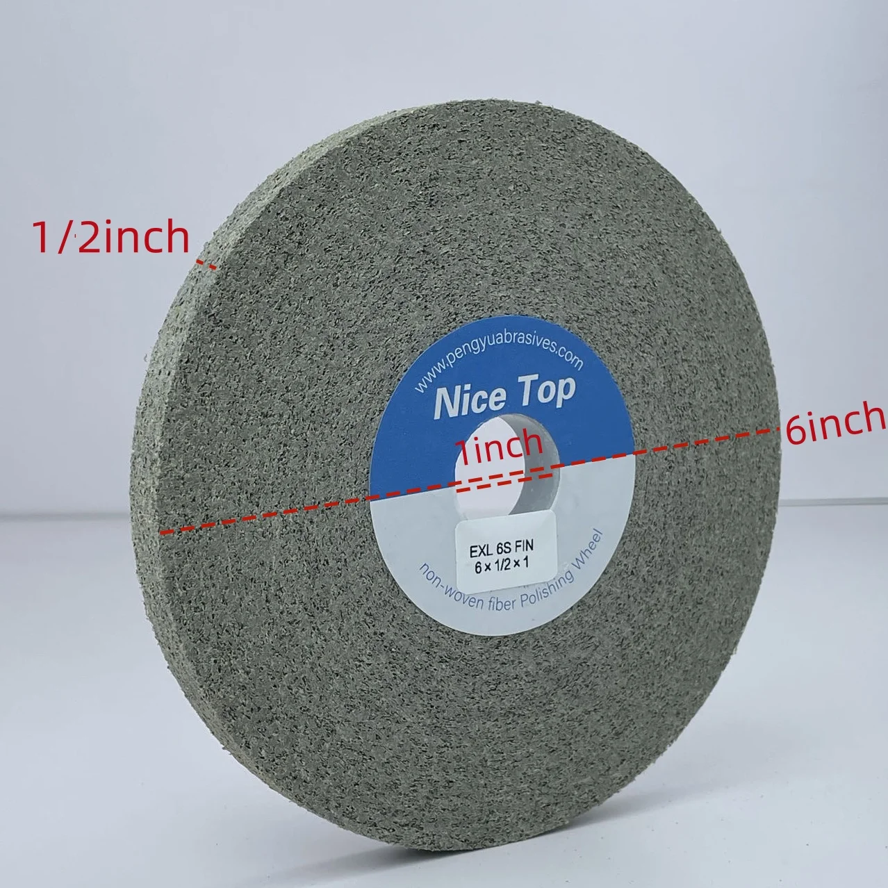 ล้อขัดเงาและลบคมแบบโค้งงอ Nice Top EXL 6S FIN ขนาด 6x1/2x1 นิ้ว สำหรับใบพัดเครื่องยนต์กังหัน ใช้กับเครื่องเจียร