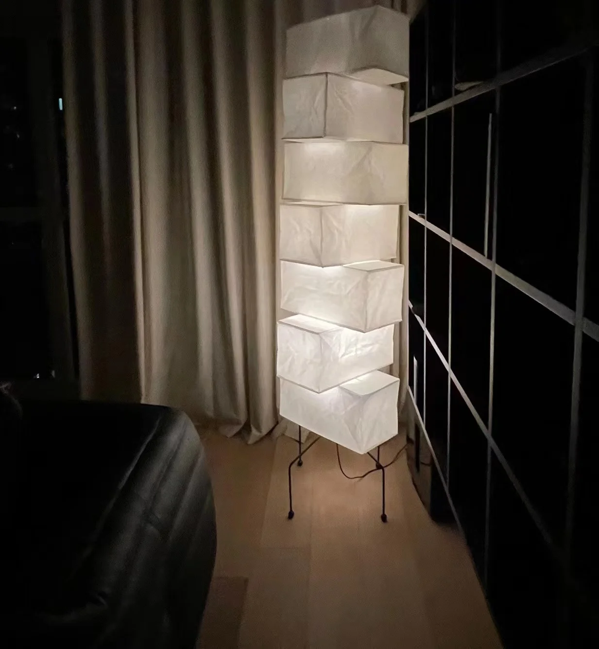 Modern Japanese Art Design E27 Bulb Plug Floor Lamp White Rice Paper with Contemporary Style for Hotel Living Room Paper Lantern