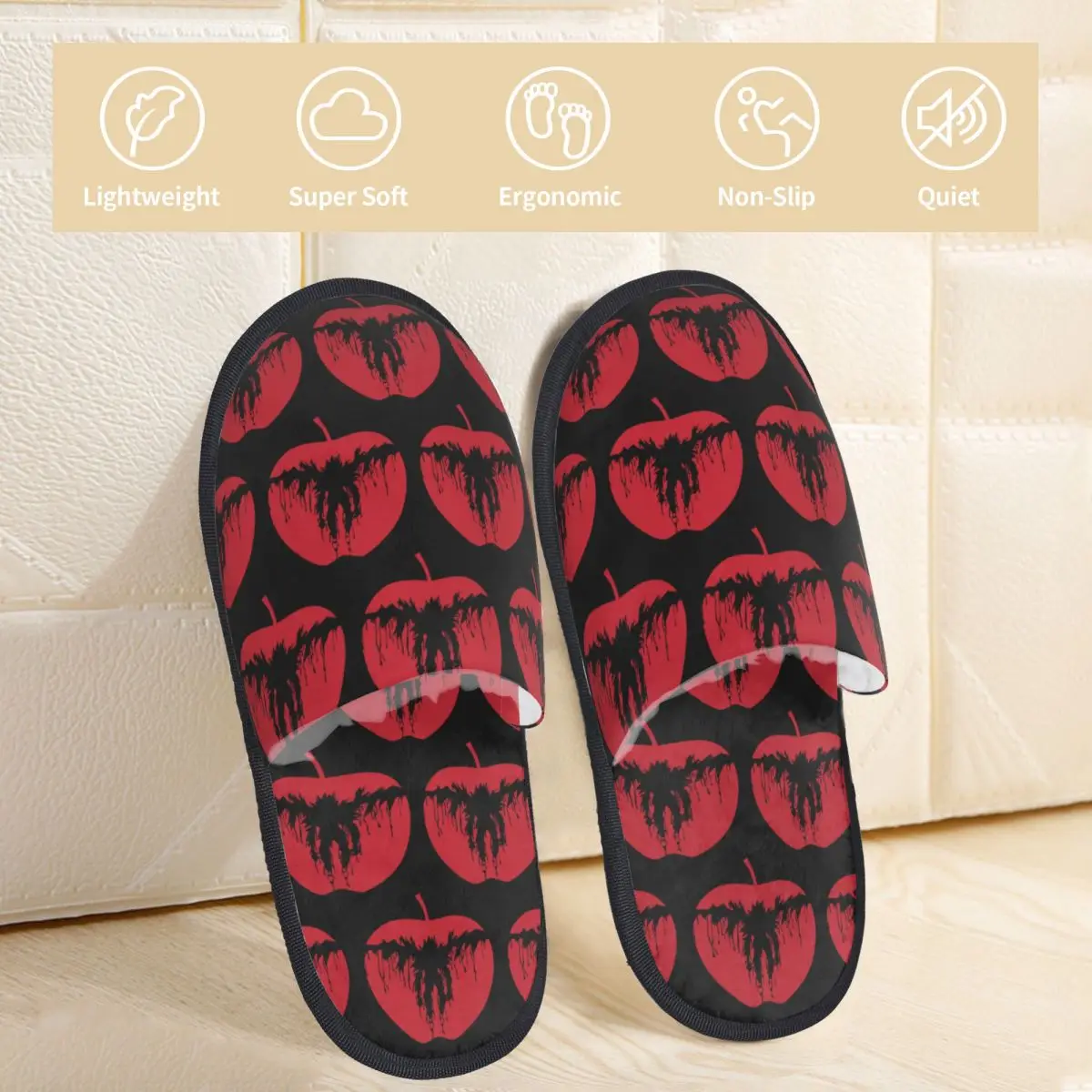 Anime Death Note Slippers Non-slip Japan Manga Ryuk Red Soft Household Fur Slippers Slides Living Room