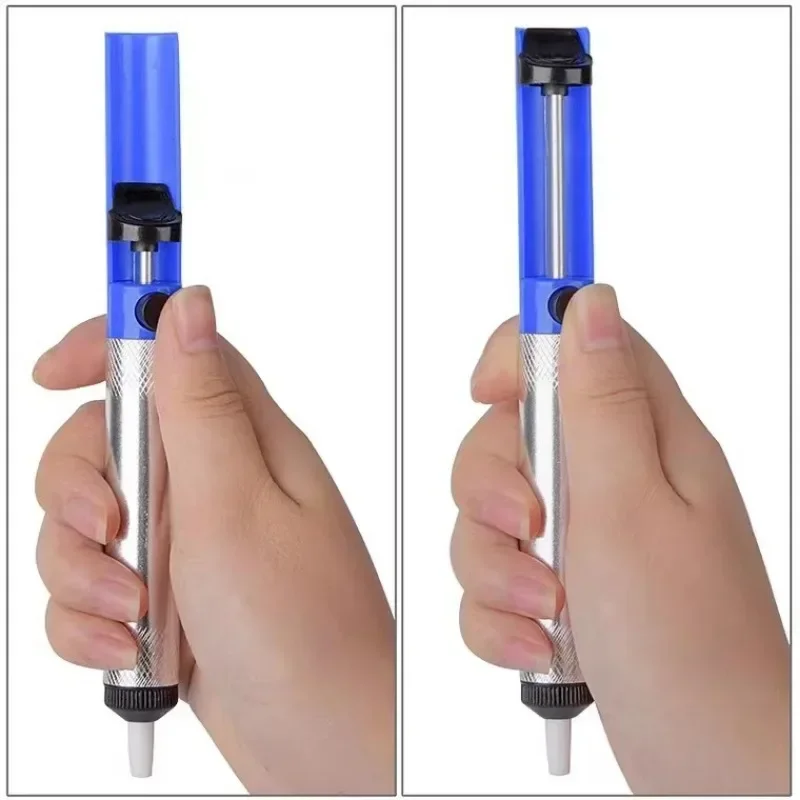 1pcs Aluminium Desolderen Zuigpomp Tool Soldeer Sucker Zuig Tin Pen Verwijdering Apparaat Blauw Soldeerbout Desolder