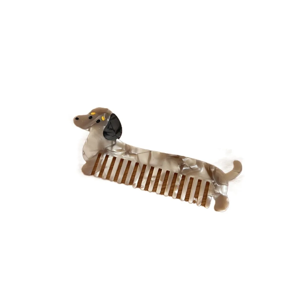 New Wide Toothed Acetate Comb Fruit Design Cartoon Animal Hairdressing Comb Anti-static Massage Function Barber Shop Comb