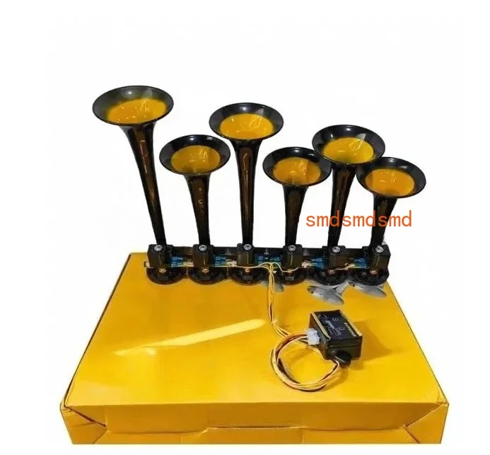 12/24V Car Music Six-tube Modified Horn Truck Train Universal Electronically Controlled Horn Super Loud Whistle Electric Horn