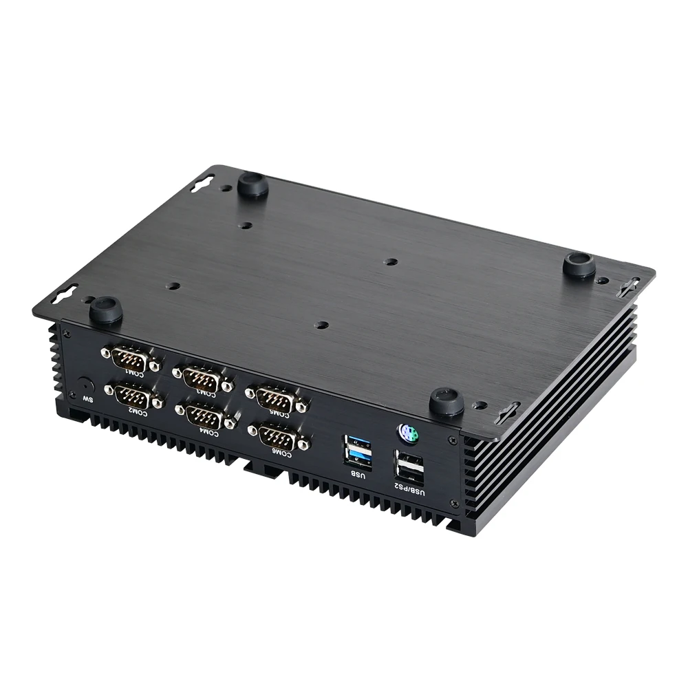 2025 12V Industrial Mini PC Fanless with I7 10510U SIM 6COM Rugged Embedded Barebone Computer