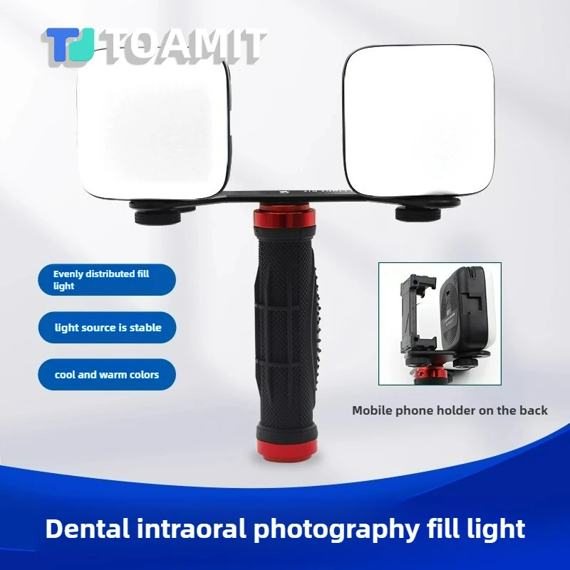 Professional Dental Photography LED Light, Bluetooth Smartphone Fill Flash for Oral Teeth Shooting, Portable Handheld Kit