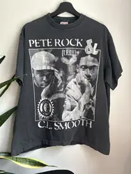 C.L. SMOOTH PETE ROCK T-shirt TROY Hiphop Rap Tee Homemade Fan Art NYC R&B