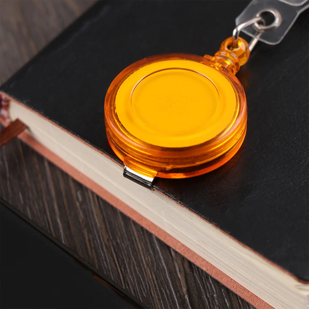 PU Leather ID Card Holder No Zipper Bank Credit Card Holders Protective Shell Badge Case with Retractable Reel Office Supplies