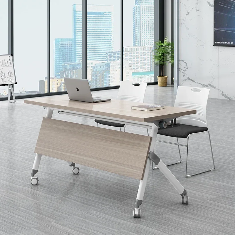 Mesa larga de tira de conferencia, combinación de mesa y silla multifuncional, mesa de entrenamiento plegable, empalme móvil moderno y simple