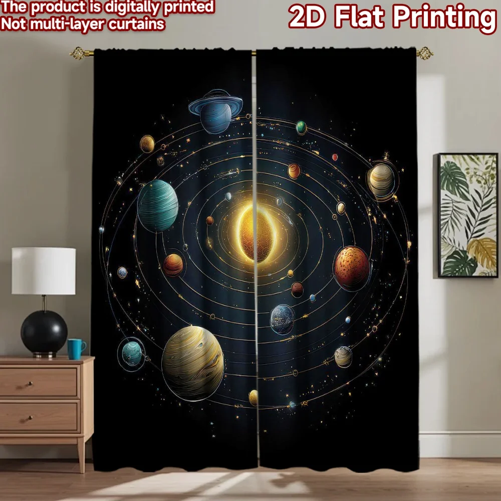

1pc 2D flat Photography Backdrop Popular Scene Backdrop Colorful Solar System Diagram 100% Polyester Party & Holiday Decor for