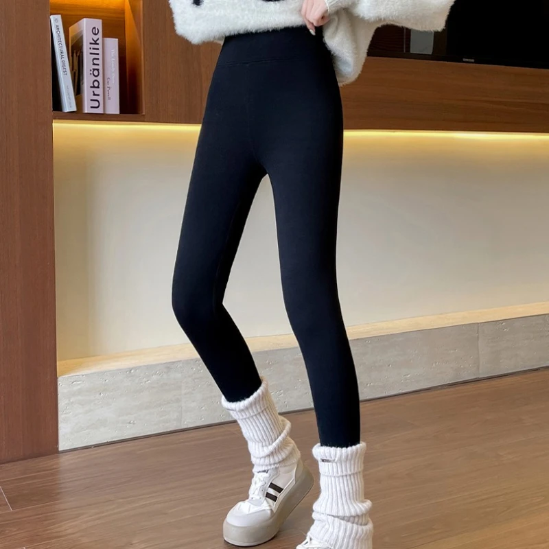 Otoño Invierno Casual mujer Leggings ropa interior térmica cintura polar pantalones cálidos ajustados para mujer pantalones de Cachemira 2025