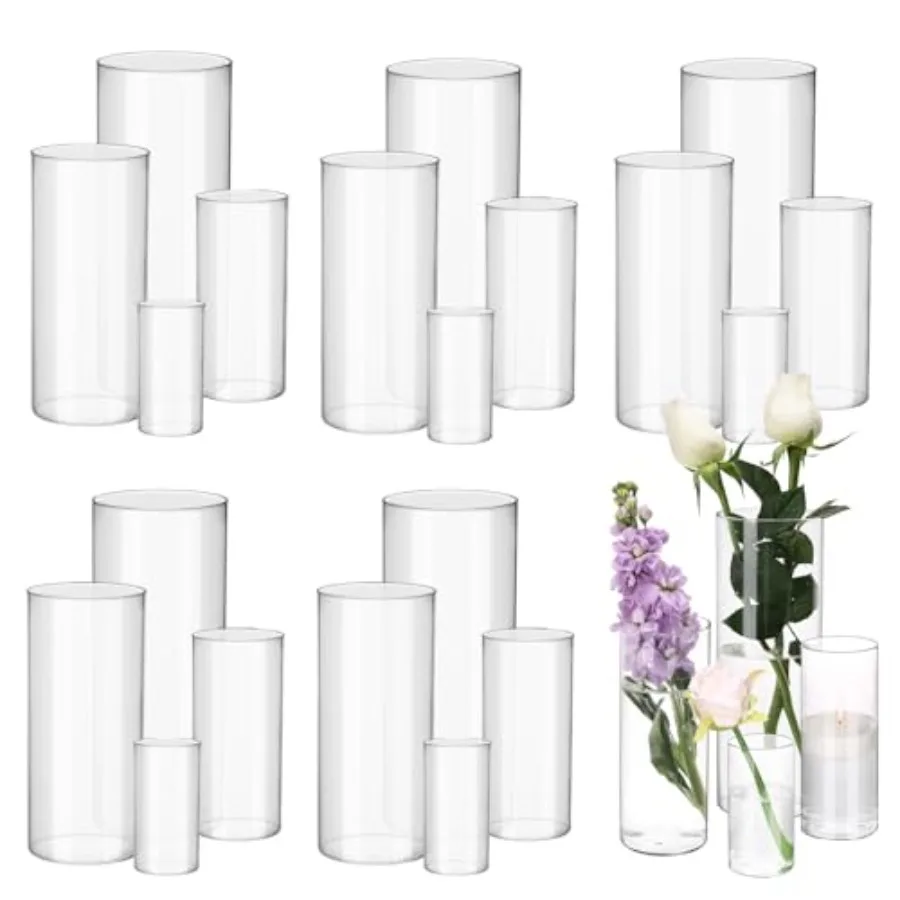 2 Clear Glass Cylin…