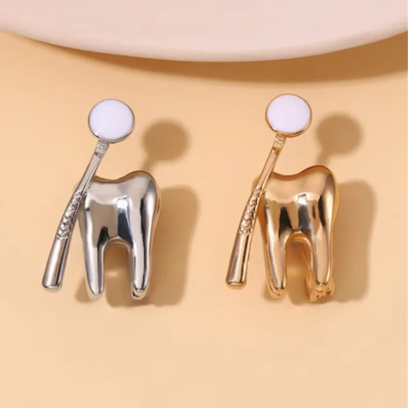 Enamel Pins Lapel Badges Cute Tooth Shape Brooches for Backpack Clothing Hat Dentistry Nurse Clothes Ornaments Dentist Gift