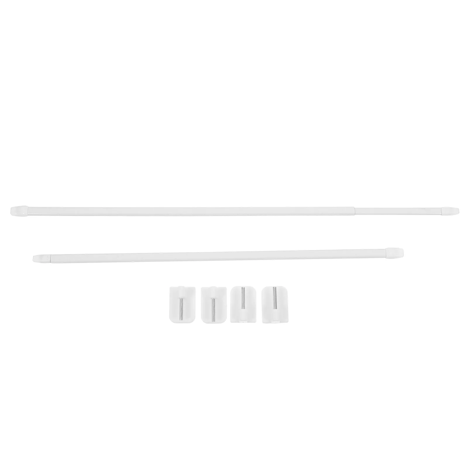 

1 set Telescopic Shower Curtain Rod Extendable Tension Pole No Drilling White Adjustable Length Flexible Mounted