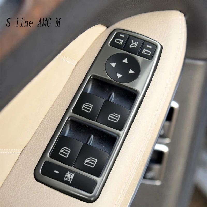 For Mercedes Benz M Class ML W166 GL X166 2012-2015 Car Door Window Glass Switch Buttons Panel Frame Repair Decals Stickers Trim