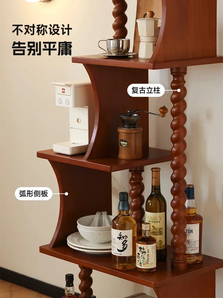 Solid Wood Storage Rack Small Apartment Living Room Home Multi-Layer Storage Rack