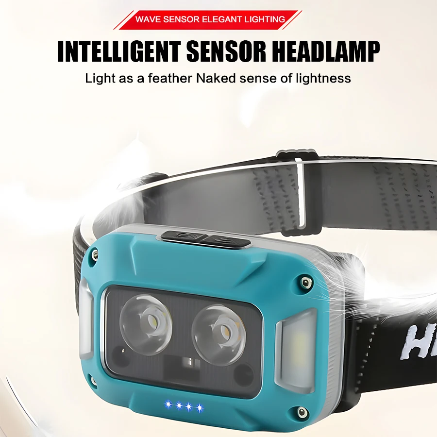 

Induction Mini Headlamp USB Rechargeable LED COB Headlight 3 light sources for Outdoor Camping Fishing Light Waterproof lantern