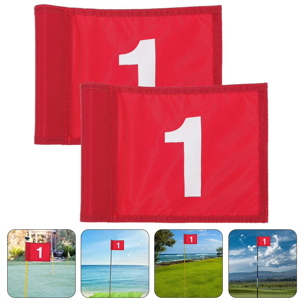 2 Pcs Golf Banner Flags Outdoor Old Fashioned Pin Golfs Small Golfing Training Nylon Bags Number Practice