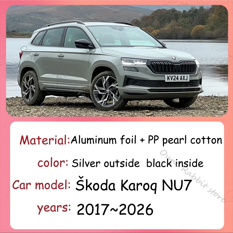

For Škoda Karoq NU7 2017~2026 2024 2025 Skylight Sunshade Side Window Windshield Sun Shade Protector Parasol Interior Accessorie