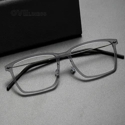 Retro square Screwless Spectacles Titanium Glasses Frame Men Women Brand Design Optical Myopia Prescription Eyeglasses frames