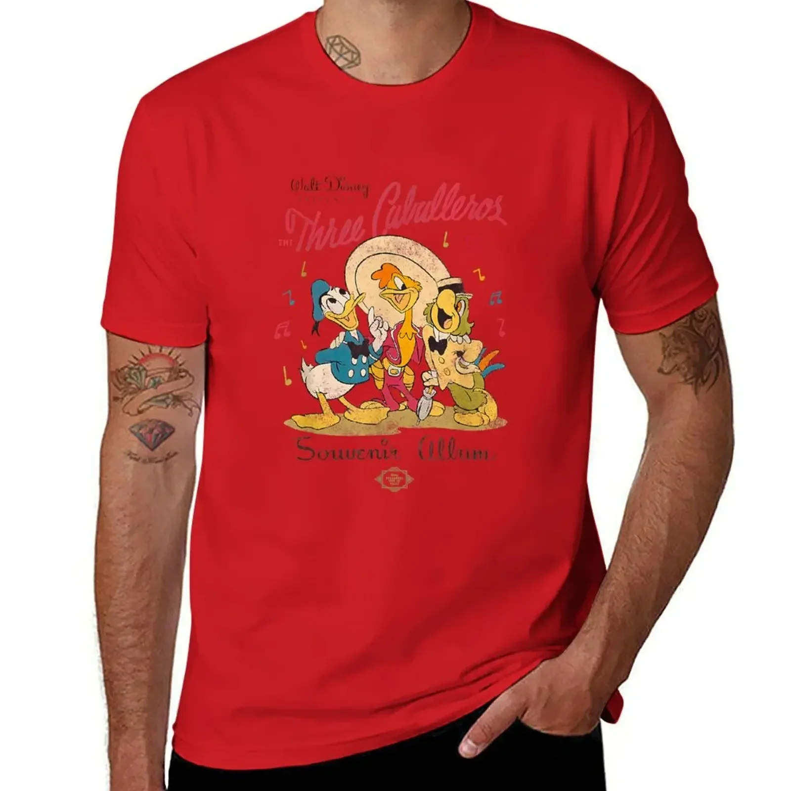 The Three Caballeros T-Shirt new edition summer top men t shirt anime clothes new in tops & tees heavyweight Male Cartoon