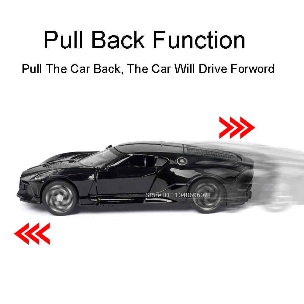 1:32 La Voiture Noire Legering Diecast Auto 'S Model Speelgoed Met 5 Deuren Geopend Pull Back Sound Light Sportvoertuigen Speelgoed Voor Jongens Geschenken
