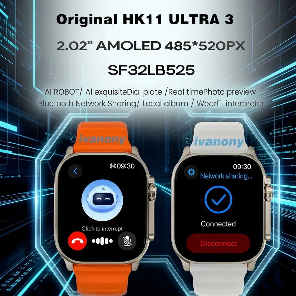 New Smart Watch HK11 Ultra 3 4GB/ROM Compass Photo Albums Bluetooth Call AI Translation AMOLED 49mm Smartwatch Men Women Gift
