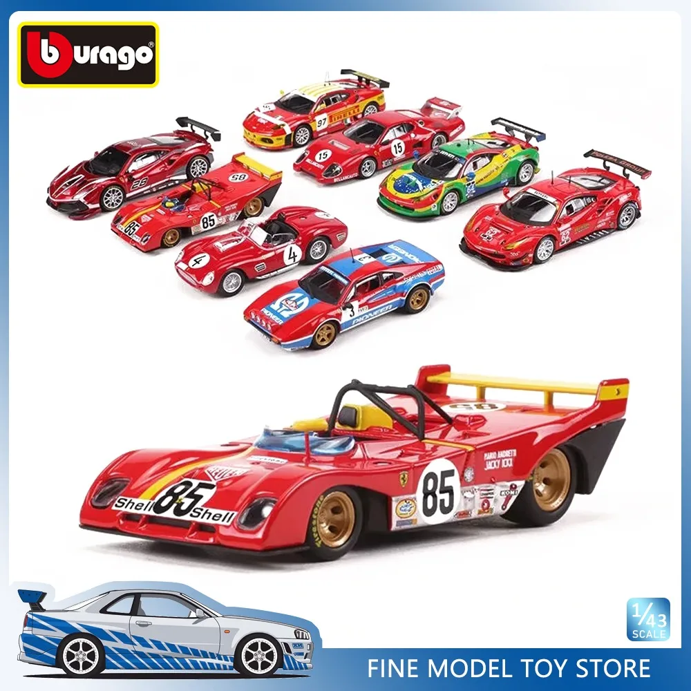 Bburago 1:43 Ferrari 24 HEURES DU MANS 499p F430  308 GTB 458 488 312P 512BB Racing Alloy Car Model Ferrari Collection Kids Gift